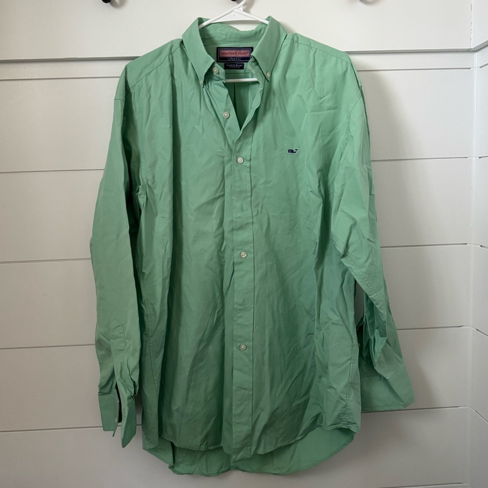 Vineyard Vines Green Casual Button Down Shirt, Men’s L